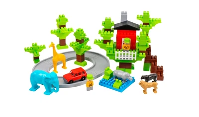 Детский конструктор Technok Toys 19 Зоопарк экзотические животные траса машинка 160 элементов. Multicolor (176583)