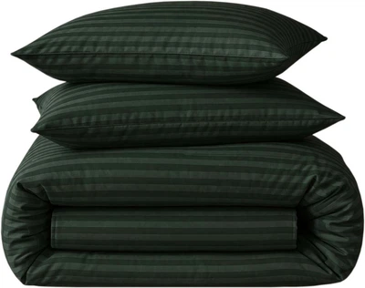 Простынь на резинке MirSon 90x200 см Ranforce Elite 17-0612 Stripe Emerald (2200008201326)