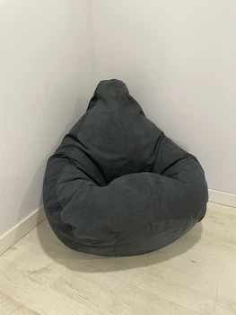 Крісло-мішок SkyPuff груша , XXL - 140х100 Велюр GREAT Graphite, 140050