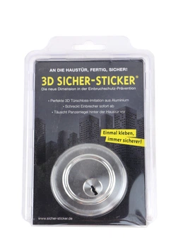 Бронированный бутафорский замок 7х7 см серебристый Sicher-Sticker