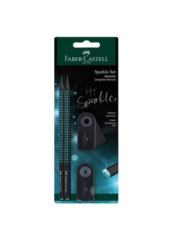 Набор графитовых карандашей + ластик + точилка HI Sparkle комбинированный Faber-Castell