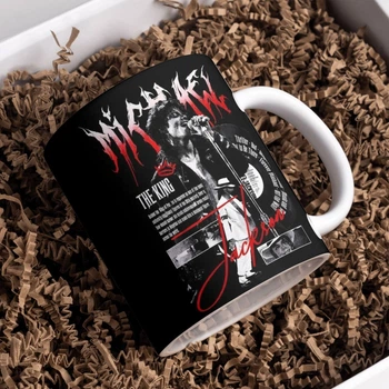 Чашка чорна хамелеон з блискітками матова Michael Jackson Майкл Джексон 330 мл (МД212496)