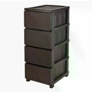 Комод пластиковий R-Plastic Ротанг на 4 ящики коричневий