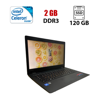 Ноутбук Б-класс Lenovo IdeaPad 100S-14IBR / 14" (1366x768) TN / Intel Celeron N3050 (2 ядра по 1.6 - 2.16 GHz) / 2 GB DDR3 / 120 GB SSD / Intel HD Graphics / WebCam б/у