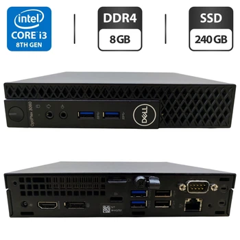 Неттоп Dell OptiPlex 3060 Micro USFF / Intel Core i3-8100T (4 ядра