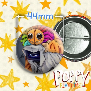 Значок Доктор Харли Сойер и Ярнаби из игры Poppy Playtime / Поппи Плейтайм. №10. 44мм