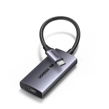Кабель USB-C to HDMI 8K UGREEN CM491 перехідник для MacBook Pro Air iPad Pro iPhone Samsung Galaxy Xiaomi Адаптер Type-C to HDMI конвертер 8K/60Hz 48Gbps Grey (85320)