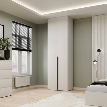Шкаф распашной с антресолью 1 Light Art In Head Белый 80Х260Х50 см