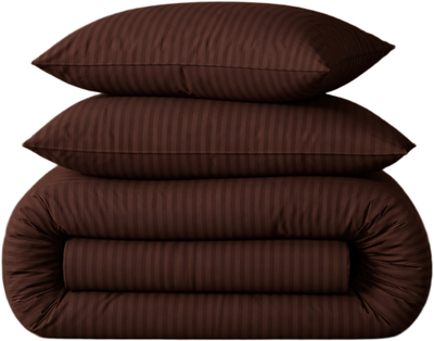 Комплект постельного белья MirSon семейный 143x210 см х 2 шт 17-0617 Stripe Brown Ranforce Elite (2200008202255)