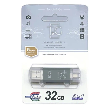 USB Флешнакопичувач 32 GB з перехідником OTG, Black 20538 T&G