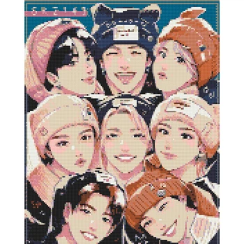 Алмазная мозаика "K-pop, Stray Kids" Origami OD31890, 40х50 см