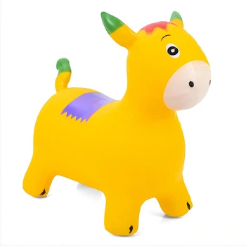 Попригун-тваринка дитячий Ju-MS 4844-4 «Коник» — ПВХ, жовтий, 1300 г, 23×29×10 см