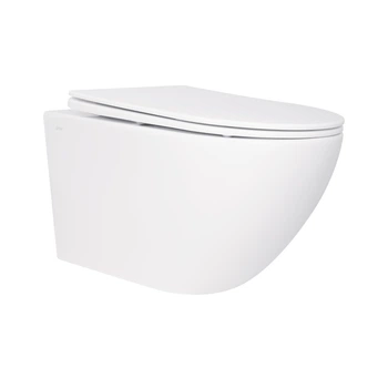 Унітаз підвісний Jay Rimless 520х360х320 мм, White, з сидінням Slim Duroplast/ Soft-close/ Quick Release QT07335176W Qtap
