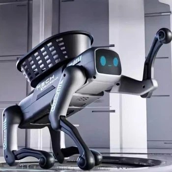 Smart Dog QF660-5 /Интерактивный робот-собака, пульта, на аккумуляторе / Собака робот на радиоуправлении M17597 серая.