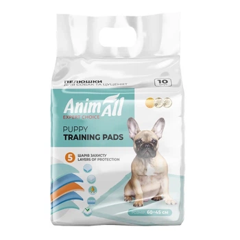 Одноразовые пеленки для собак AnimAll Puppy Training Pads, 60 х 45 см, 10 шт