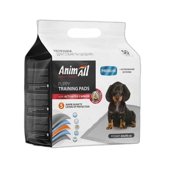 Одноразовые пеленки для собак с активированным углем AnimAll Puppy Training Pads, 60×90 см, 50 шт