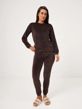 Пижама (свитшот + штаны) женская больших размеров BARWA garments 0285/289 XL Темно-шоколадная (2112852894152)