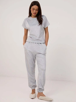 Пижама (футболка + штаны) женская BARWA garments 0393/394 L Светло-серая меланж (2113933943592)