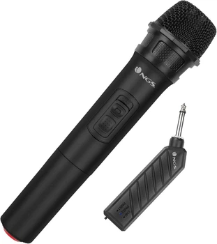 Микрофон, NGS Singer Air VHF 268.1MHz динамический беспроводной 20м Plug&Play 6.3мм ON/MUTE/OFF чёрный