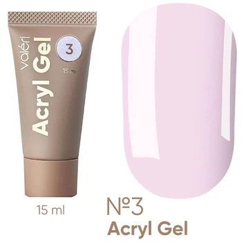 Акрил-гель для нігтів Valeri Acryl Gel №03 Біло-рожевий 15 мл