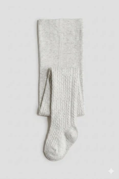 Колготки с плетеным узором для девочки H&M 1081651-021 074-80 см (6-12 months) Серый