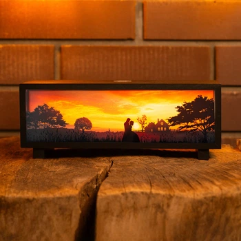Нічник-панорама "Закохані", чорний (LED, Акумулятор, USB Type-C)