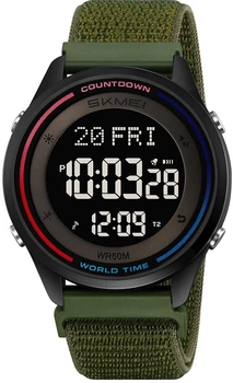 Мужские часы Skmei 2412NAG Army Green Nylon
