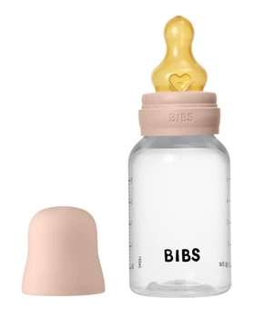 Дитяча пластикова пляшечка BIBS Baby Bottle Round Latex Blush 150 ml