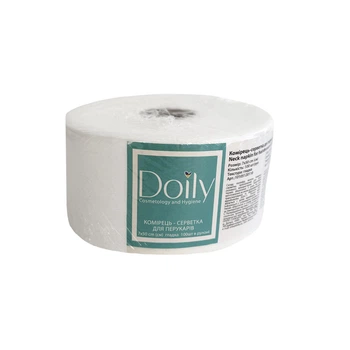 Комірець-серветка для перукарів У РУЛОНІ Doily 7х50см. 100 шт/рул. Зі спанлейсу Текстура: гладка