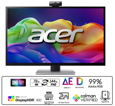 Монітор Acer PE270KTbmiiphcuzx 27" 4K UHD IPS