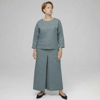 Женский костюм свободного кроя с кофтой и брюками-юбкой TELL MKTL2313/4-3818/4 - 44, М'ятний