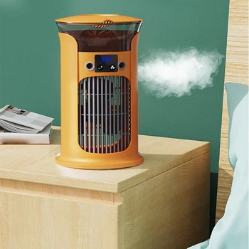 Мини кондиционер вентилятор Spray Air Cooler LY 940 с увлажнением и подсветкой USB, воздухоохладитель на 3 скорости с резервуаром 880 мл Оранжевый