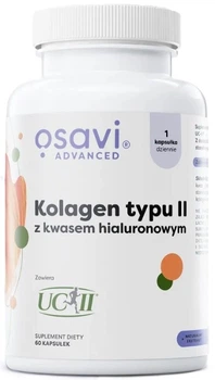Колаген Osavi типу II з гіалуроновою кислотою та екстрактом шипшини 60 капсул (5904139924631)