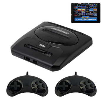 Набір Консоль Sega Mega Drive 2 MK-1631 Genesis USA Black Б/У + Збірник Ігор RMC 11in 1 Без Повторів Англійська Версія + Геймпад Дротовий MD2 SJ-6000 2шт