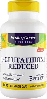 Свободный L-глутатион Healthy Origins (Reduced L-Glutathione) 250 мг 150 капсул HOG41334