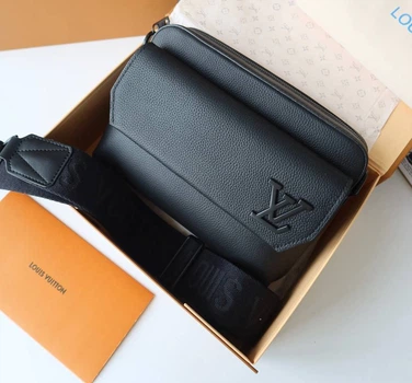 Сумка мужская мессенджер Louis Vuitton Fastline черная(037)