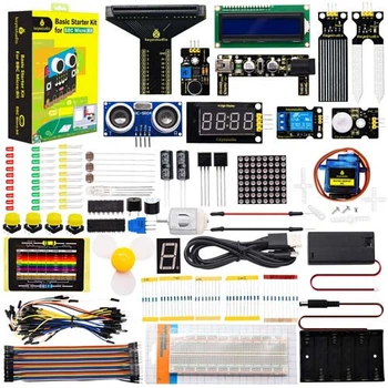 Стартовий набір BBC Microbit Keyestudio KS 4004 з платою Microbit V2 датчики дисплей мотор реле для навчання програмуванню кейс