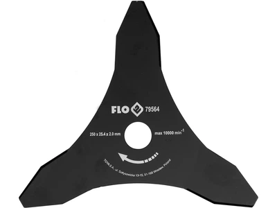 Нож 3-резцовый для бензокосы, 250 мм, крепежный Ø = 25,4 мм FLO (79564)