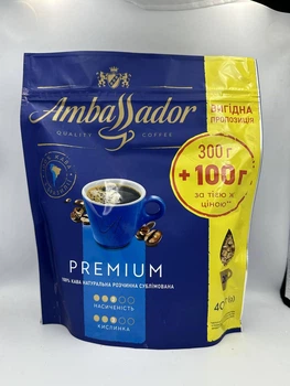 Кофе растворимый Ambassador Premium 300+100 г Амбасадор 400 г