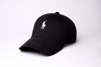 Кепка Бейсболка POLO Ralph Lauren Вишивка біла М (56-58) Чорна 568
