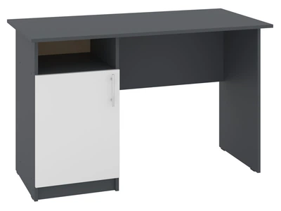 Стіл комп'ютерний для кабінету, офісу, дитячої з ДСП Кромка ПВХ Леон Пєхотін Антрацит/Білий