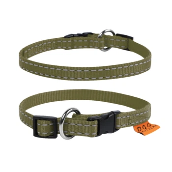 Ошейник Dog Extreme нейлоновый регулируемый для котов и собак мелких пород, размер XS, 20-30 см, 10 мм, хаки (428431)
