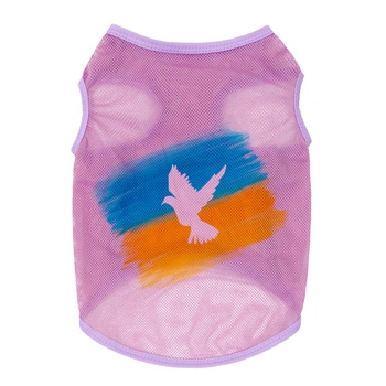 Майка для собак WAUDOG Clothes, рисунок "Флаг". Материал — сетка, розовая, размер XS (300-0229-7)