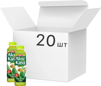 Упаковка фруктового напою OKF Aloe Vera King Kiwi 0.5 л × 20 шт (8809041426594)
