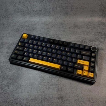 Клавіатура механічна безпровідна Aula F75 з RGB та підтримкою HOT SWAP Black Grey Yellow