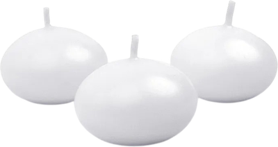 Zestaw świec pływających PartyDeco Dysk matowe 4 cm 50 szt. Białe (ZES5901157441348)