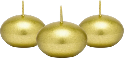 Zestaw świec pływających PartyDeco Dysk metalizowane 4 cm 50 szt. Złote (ZES5902230762763)
