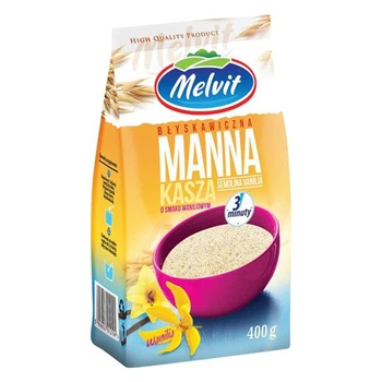Крупа манна швидкого приготування зі смаком ванілі Melvit 400 г (21492479)