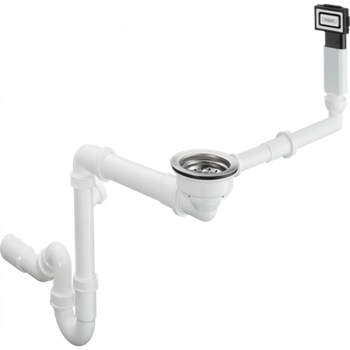 Сифон с переливом для мойки из композита Hansgrohe D16-10 на одну чашу хром 43927000