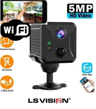 Умная Wi-Fi мини камера видеонаблюдения LS VISION UBOX-R9 5MP HD, Mini, батарейная, с PIR датчиком и двусторонней связью